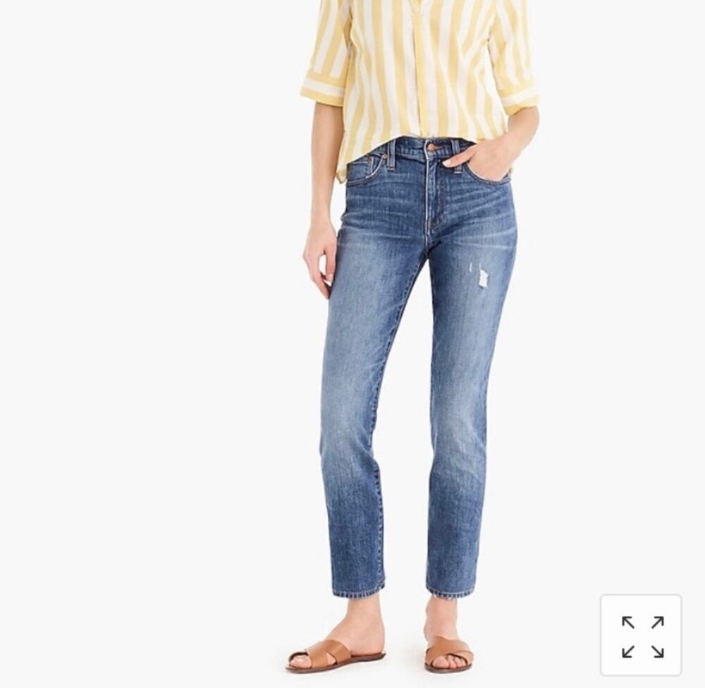 J Crew Slim Broken-in Boyfriend Jeans Size 28 Distressed K8462 Blue